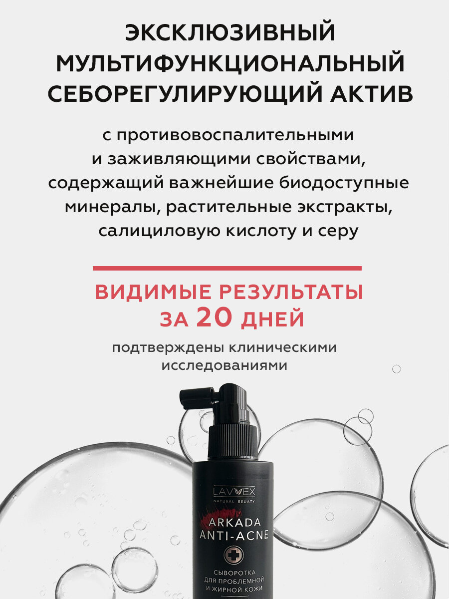 Сыворотка-спрей ANTI ACNE ARKADA для проблемной и жирной кожи лица и тела, от прыщей и акне 150мл — фото 1