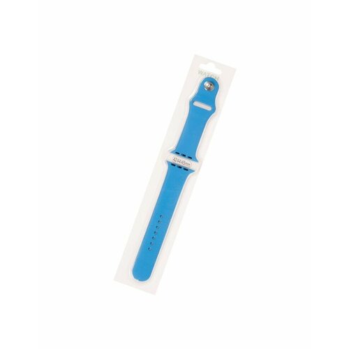 Silicone strap / Силиконовый ремешок для Apple Watch 42/44мм (3), синий, на кнопке брелок apple синий