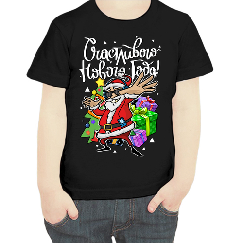 фото Футболка , размер 104, черный нет бренда