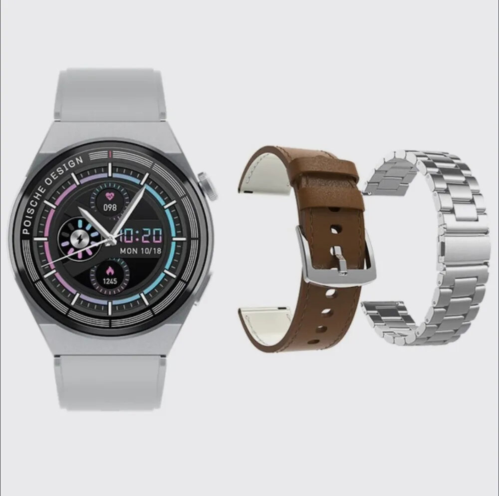 фото Умные часы Smart Watch GT3 Max (Porsche Design) мужские 46 mm. + 3 ремешка в комплекте