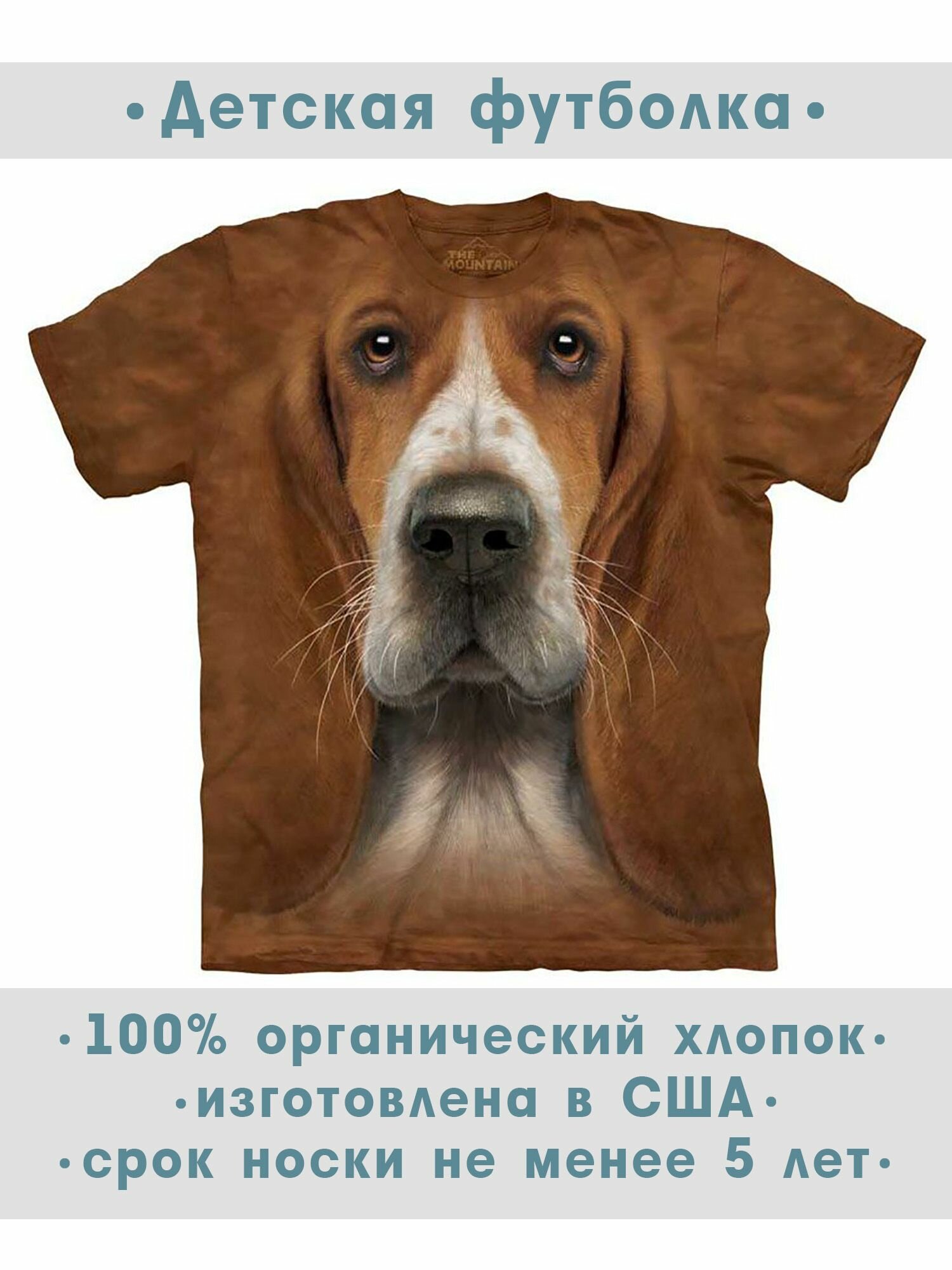 Футболка детская The Mountain "Basset Hound Head"