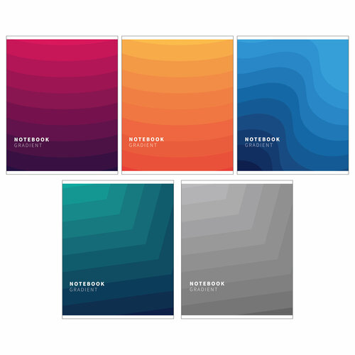 Тетрадь 96л, А5, в клетку, на скрепке, обложка картон, Монохром,13847/5, Green Island,5 шт