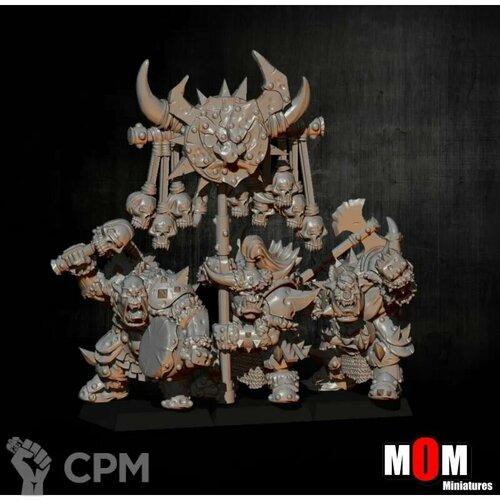 Warhammer Orc Command Group 4/Командная Группа Орков 4 warhammer beastmen warriors command group зверолюды командная группа