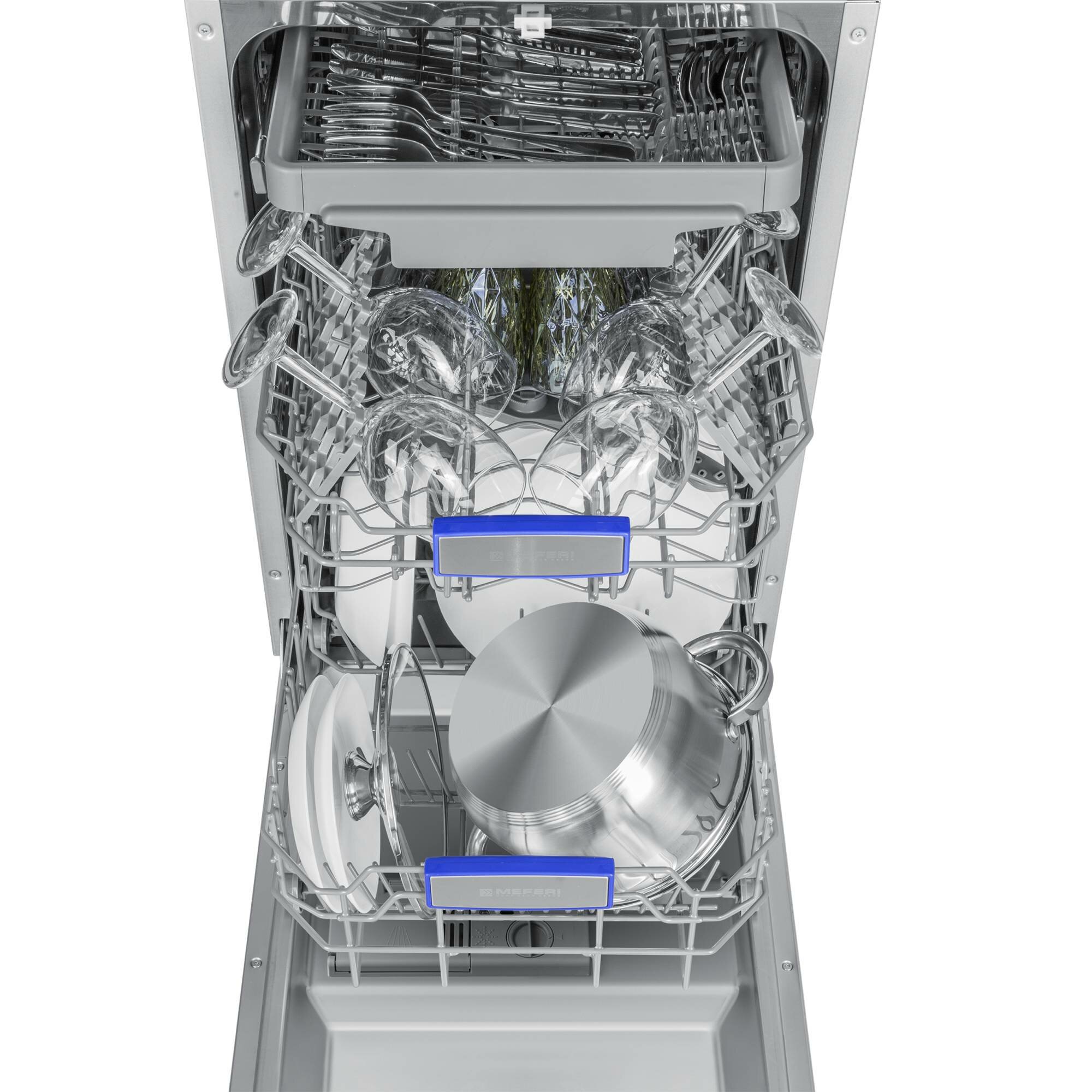 Посудомоечная машина встраиваемая MEFERI MDW4573 ULTRA, три корзины, 45 см, с защитой от протечек - фотография № 12