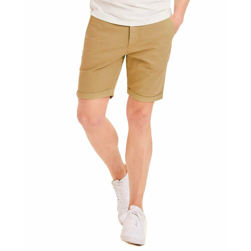 фото Шорты knowledge cotton apparel, размер 36, бежевый