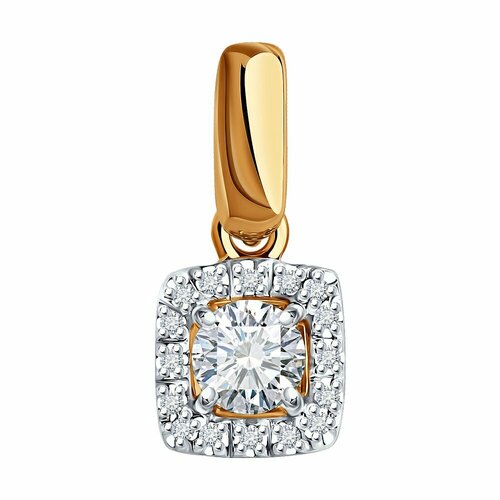 фото Подвеска diamant, красное золото, 585 проба, бриллиант