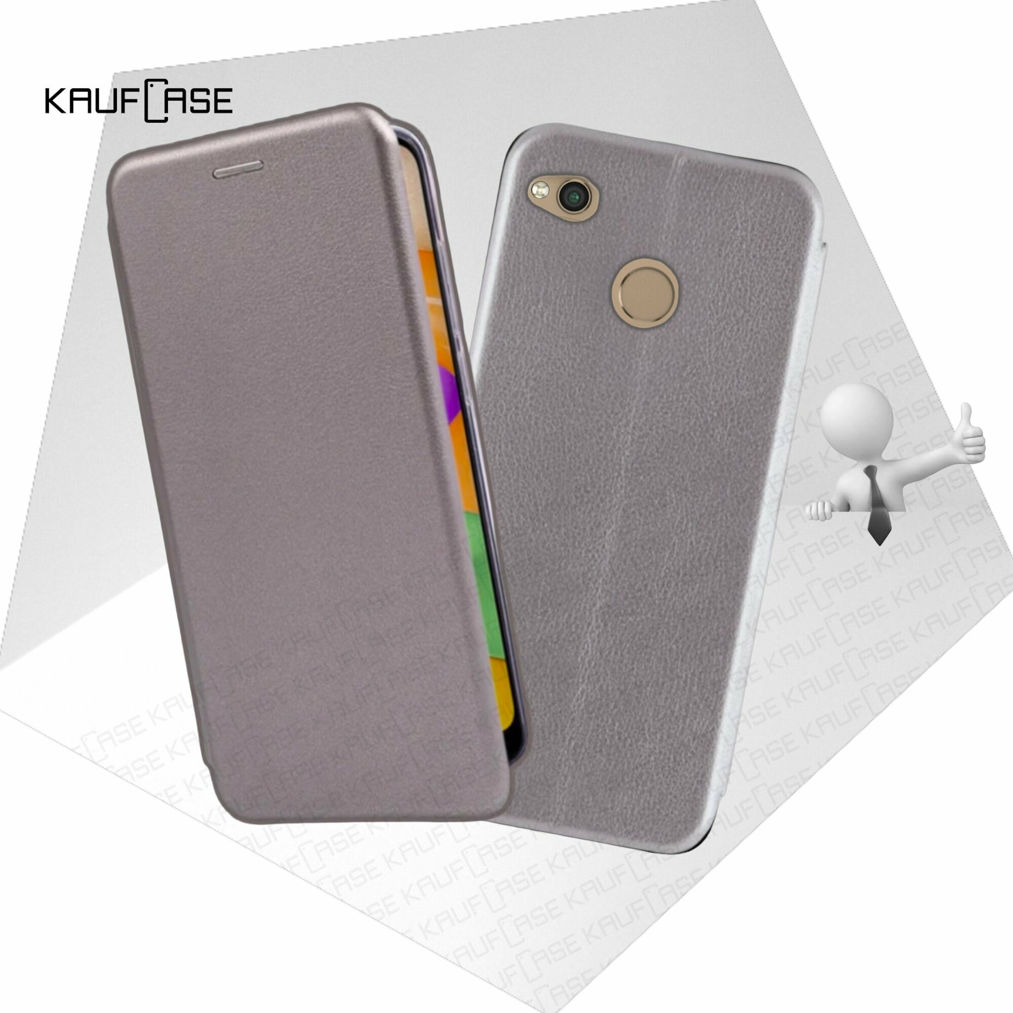 Чехол книжка KaufCase для телефона Xiaomi Redmi 4X (5"), серебро. Трансфомер
