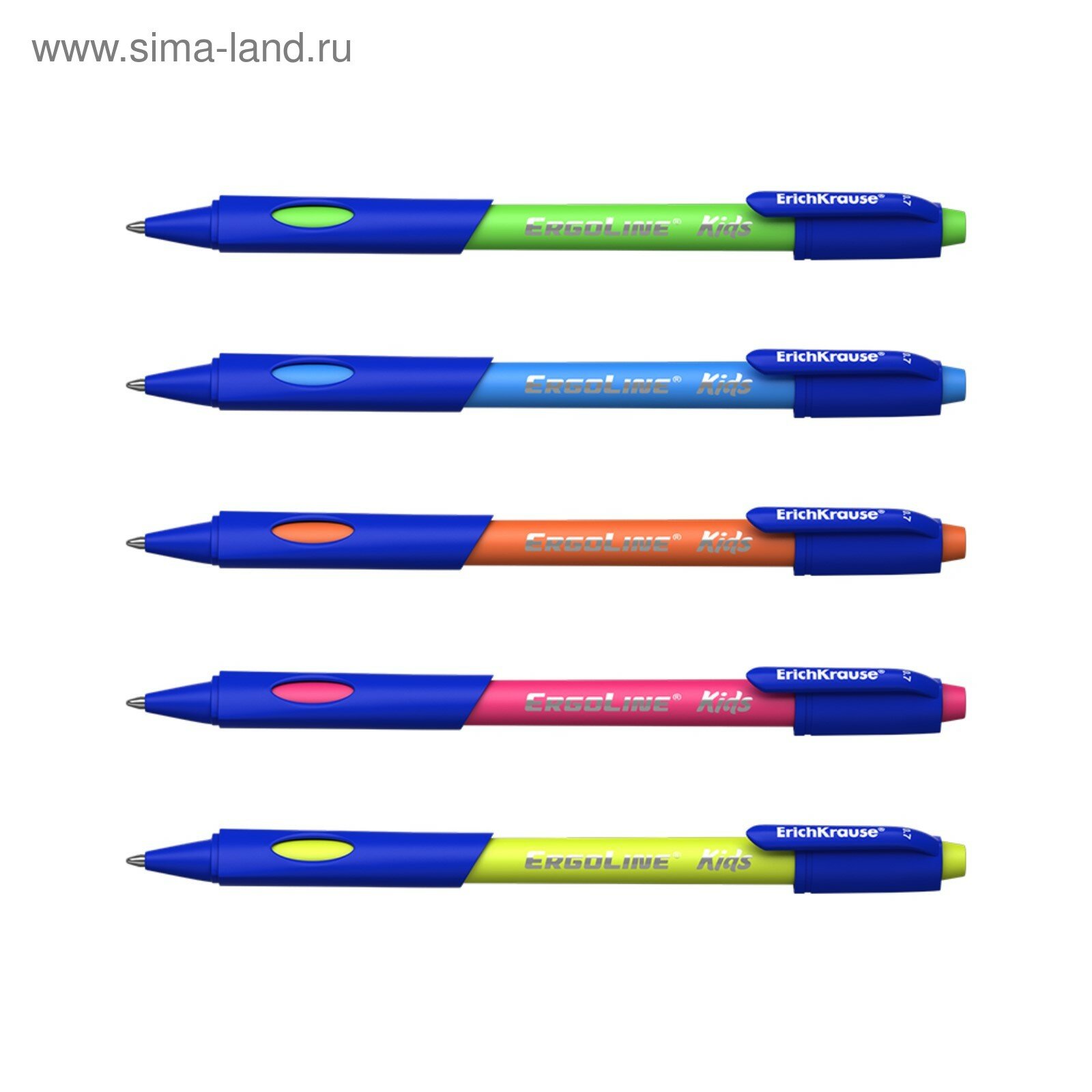 Ручка шариковая ErgoLine Kids Ultra Glide, первоклассника, эргономичный держатель, корпус Soft-touch, узел 0.7 мм, чернила синие, микс
