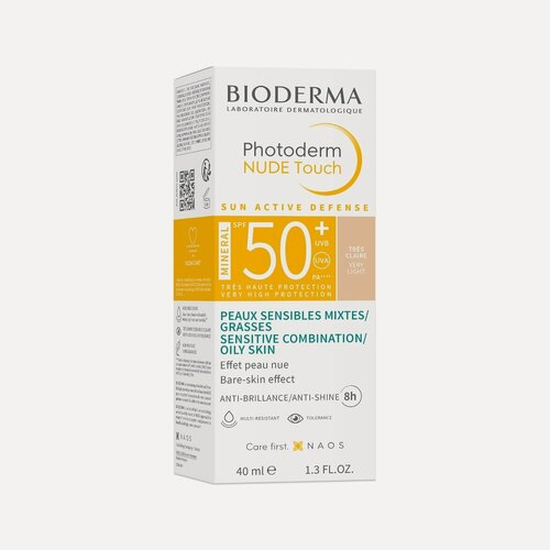 Изображение товара BIODERMA LABORATOIRE DERMATOLOGIQUE Фотодерм Солнцезащитный флюид для лица с тоном, минеральные фильтры SPF 50+, 40 мл, Светлый