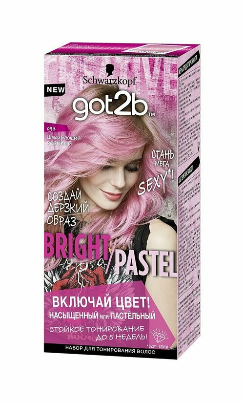 Набор для тонирования волос Шокирующий розовый Schwarzkopf Got2b Bright/Pastel Набор для тонирования волос
