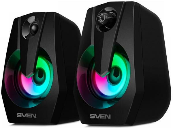 Колонки Sven 370 2.0 чёрные (2x2W USB RGB подсветка)