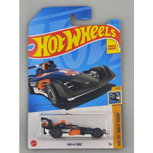 Hot Wheels Машинка базовой коллекции HW-4-TRAC синяя 5785/HKG50 умка набор фломастеров hot wheels fr12 55352 hw
