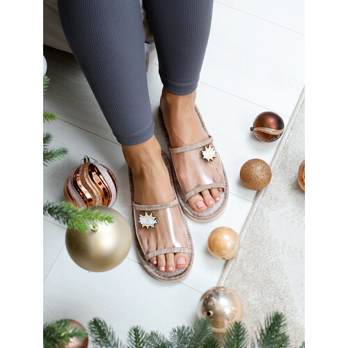 Тапочки ALBERY, размер 36-37, коричневый