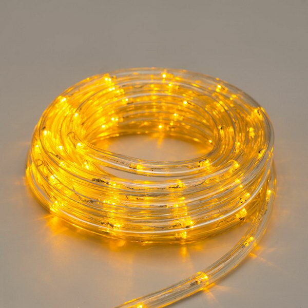 Световой шнур 10 мм, IP65, 5 м, 24 LED/м, 220 В, 8 режимов, свечение жёлтое