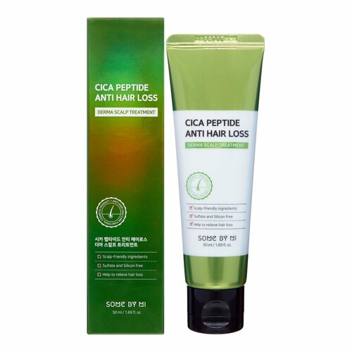 SOME BY MI CICA PEPTIDE ANTI HAIR LOSS DERMA SCALP TREATMENT Пептидная маска против выпадения волос с экстрактом центеллы азиатской 50мл маска против выпадения волос cica peptide anti hair loss derma scalp treatment 50мл