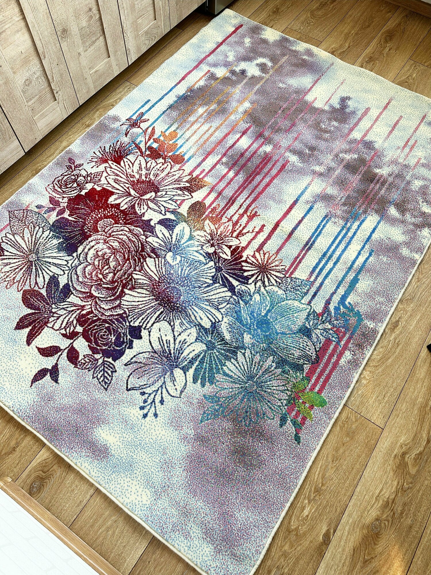 фото Ковер 140 x 200 см. из Монголии HUNNU 6A1883_001, разноцветный, 80% шерсть, 20% полиамид