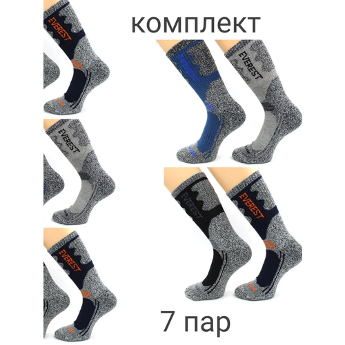 фото Носки , 7 пар, размер 40-44, серый, коричневый, черный, синий, мультиколор hobby