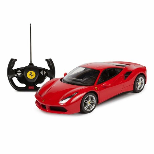 Машина р у 1:14 Ferrari 488 GTB, цвет черный матовый, светящиеся фары 32,7*16,2*8,8 см 75600B легковой автомобиль bburago ferrari 488 gtb 18 16008 1 18 25 см красный