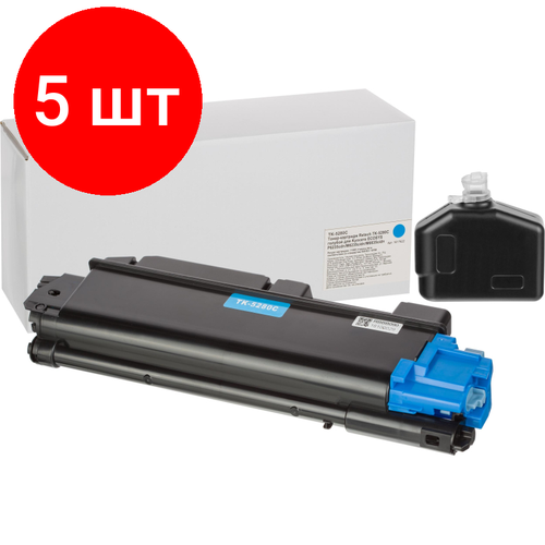 Комплект 5 штук, Тонер-картридж Retech TK-5280C гол. для Kyocera P6235/6635 картридж print rite tfkamzcprj tk 5280c голубой pr tk 5280c