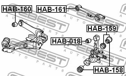Сайлентблок задней цапфы подвески, HAB158 FEBEST HAB-158