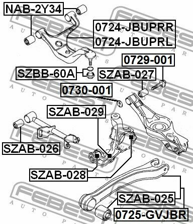 С/блок заднего рычага, SZAB029 FEBEST SZAB-029