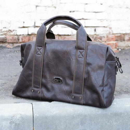 фото Сумка дорожная david jones дорожная сумка-саквояж, ручная кладь david jones duffle bag, экокожа, темно - коричневая 25л, 48х29, коричневый
