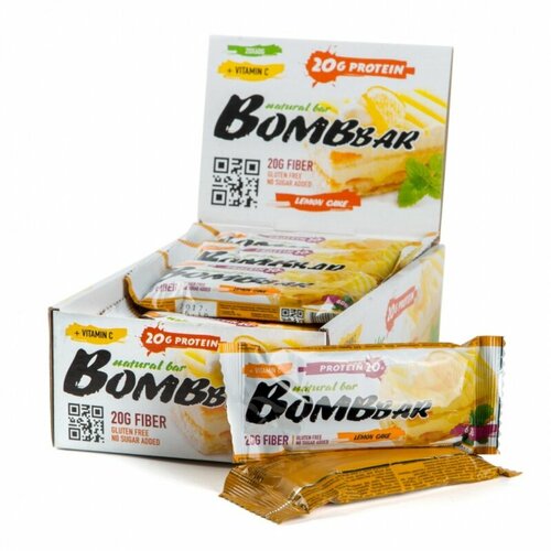 фото Bombbar, протеиновый батончик 40шт х 60г (лимонный торт)