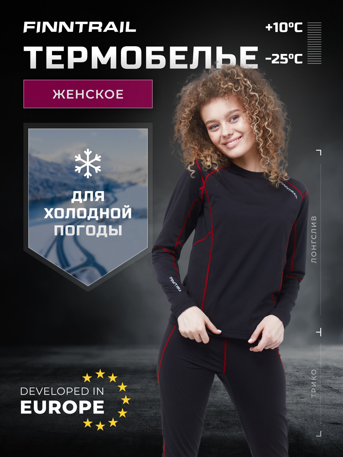 Комплект термобелья Finntrail Thermo-SW, размер M, black