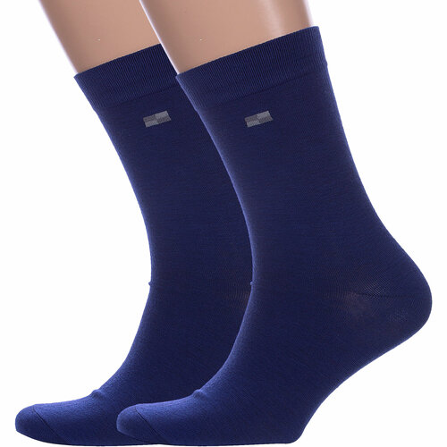 Носки HOBBY LINE, 2 пары, размер 39-44, синий носки hobby line 2 пары размер 39 44 черный