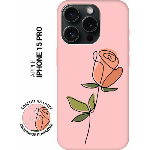 Силиконовый чехол на Apple iPhone 15 Pro / Эпл Айфон 15 Про с рисунком Rose Soft Touch розовый силиконовый чехол на apple iphone 15 pro эпл айфон 15 про soft touch розовый