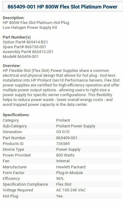 Блок питания HPE 800W Flex Slot Platinum Hot Plug Low Halogen Power - фото №18