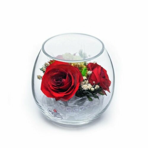 Натуральные цветы в стекле, вакуум 03.01