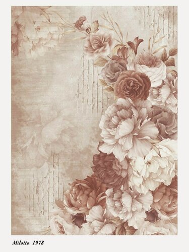 Изображение товара Декупажная карта А4 рисовая фон винтажные узоры 1978