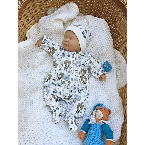 фото Комплект одежды jolly baby, размер 50-56, белый, синий