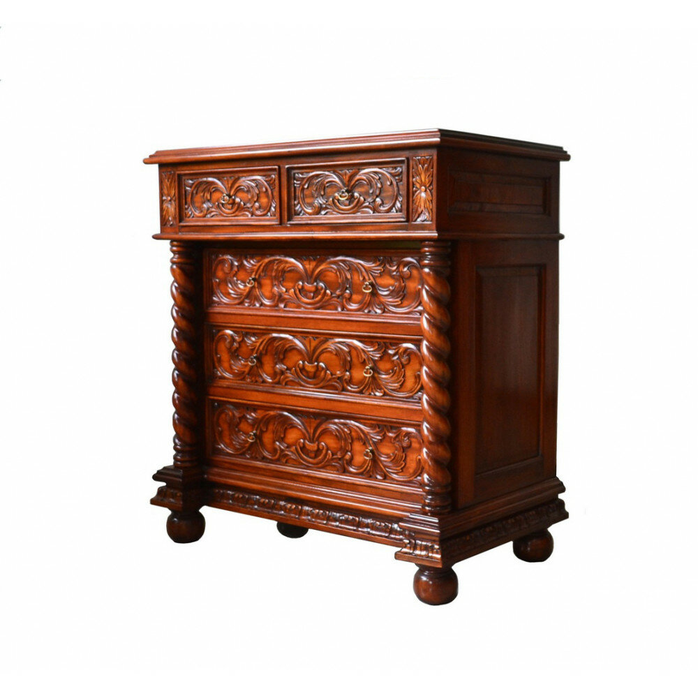 фото Комод резной с 5 выдвижными ящиками