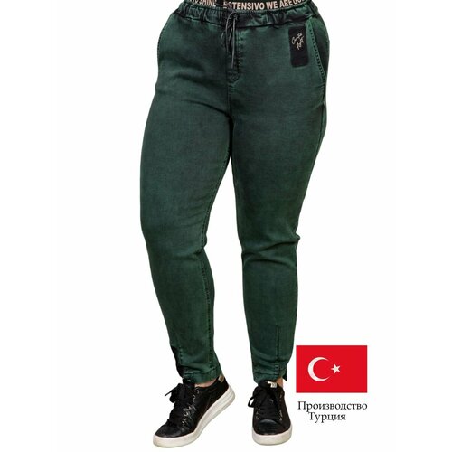 фото Джинсы зауженные happiness, размер 42, зеленый