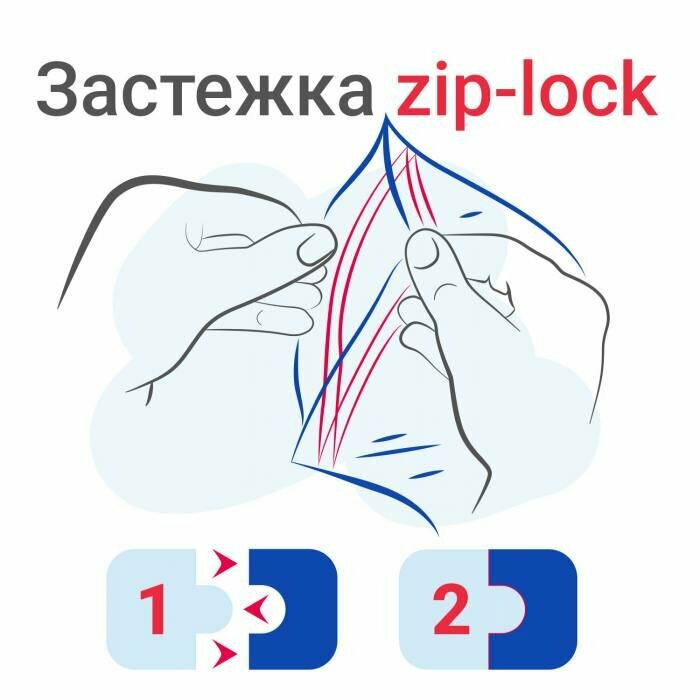 Пакеты упаковочные Zip Lock 7*10 см для хранения / гриппер (100шт.) - фотография № 3