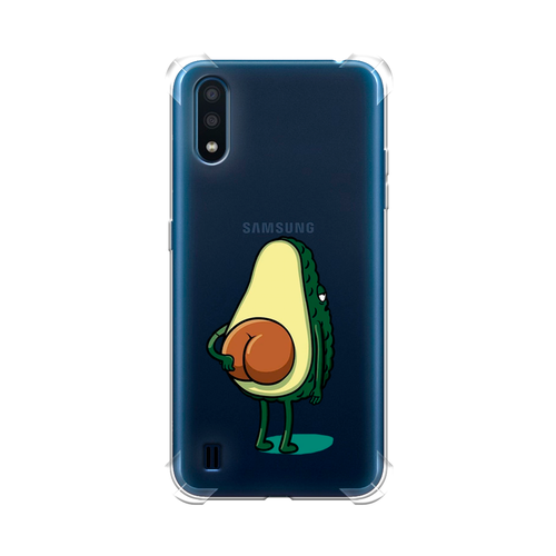 Противоударный силиконовый чехол на Samsung Galaxy M01 / Самсунг М01 с рисунком Попа авокадо силиконовый чехол на samsung galaxy m01 самсунг галакси м01 попа авокадо прозрачный