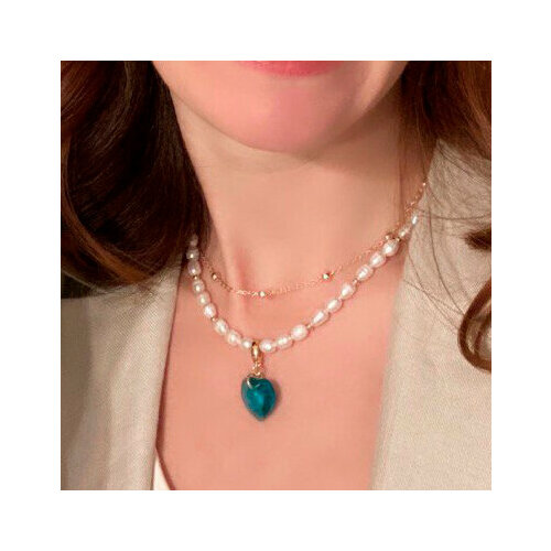 Колье Miss M Колье из жемчуга со съемными подвесками, длина 42 см, золотой, белый