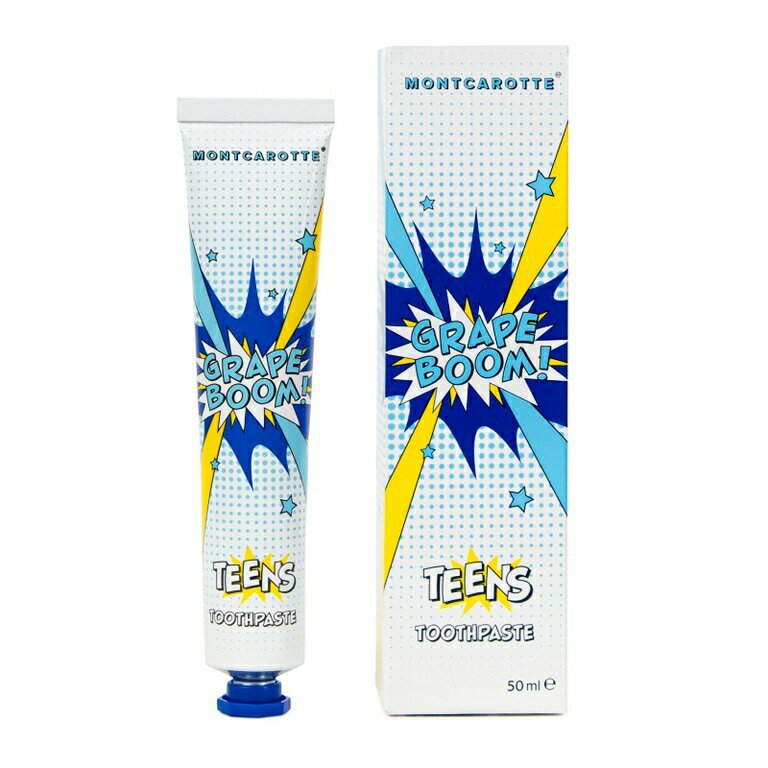 Зубная паста 7+ со вкусом Виноградный взрыв TEENS 50 мл MONTCAROTTE TEENS Grape BOOM Toothpaste 50 мл