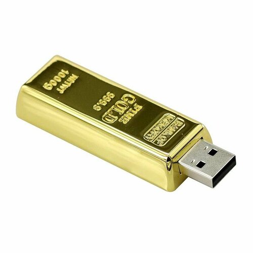 подарочный usb накопитель слиток золота 60 мм 128gb USB Флеш-накопитель Слиток золота флешка подарочная 32 Гб, металл
