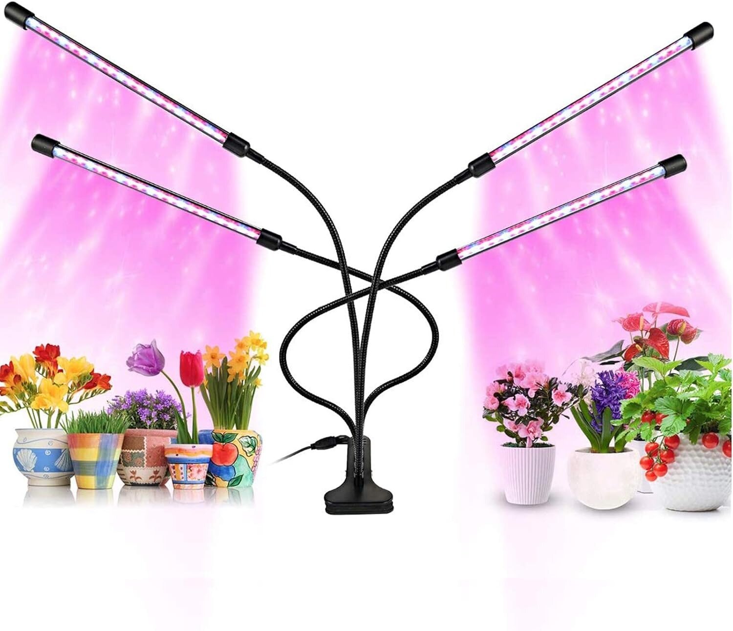 Фитосветильник гибкий для растений полный спектр, 4 светильника
