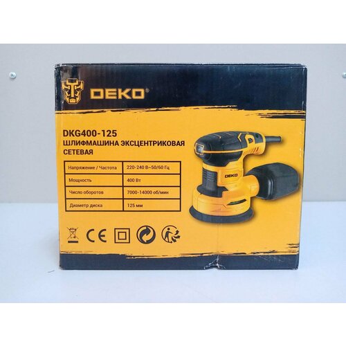 Шлифмашина эксцентриковая сетевая DEKO DKG400-125063-2203 063-2203 шлифмашина эксцентриковая сетевая deko dkg400 125