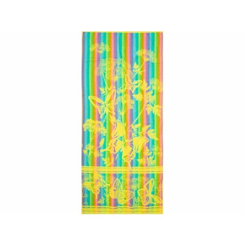 Полотенце банное, 67х150 ,"Бабочки", Речицкий текстиль желтый, розовый, синий, фиолетовый, зеленый