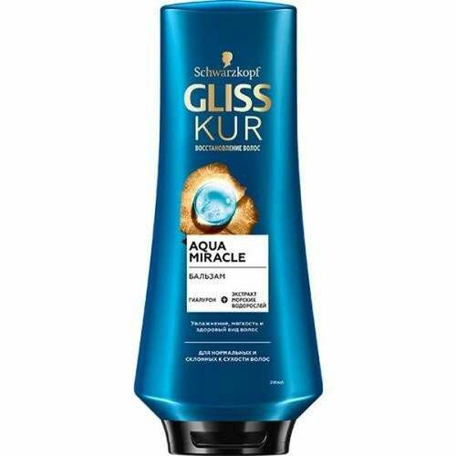 Бальзам для волос Gliss Kur Aqua Miracle, 360 мл gliss kur бальзам для волос исключительное увлажнение 360 мл