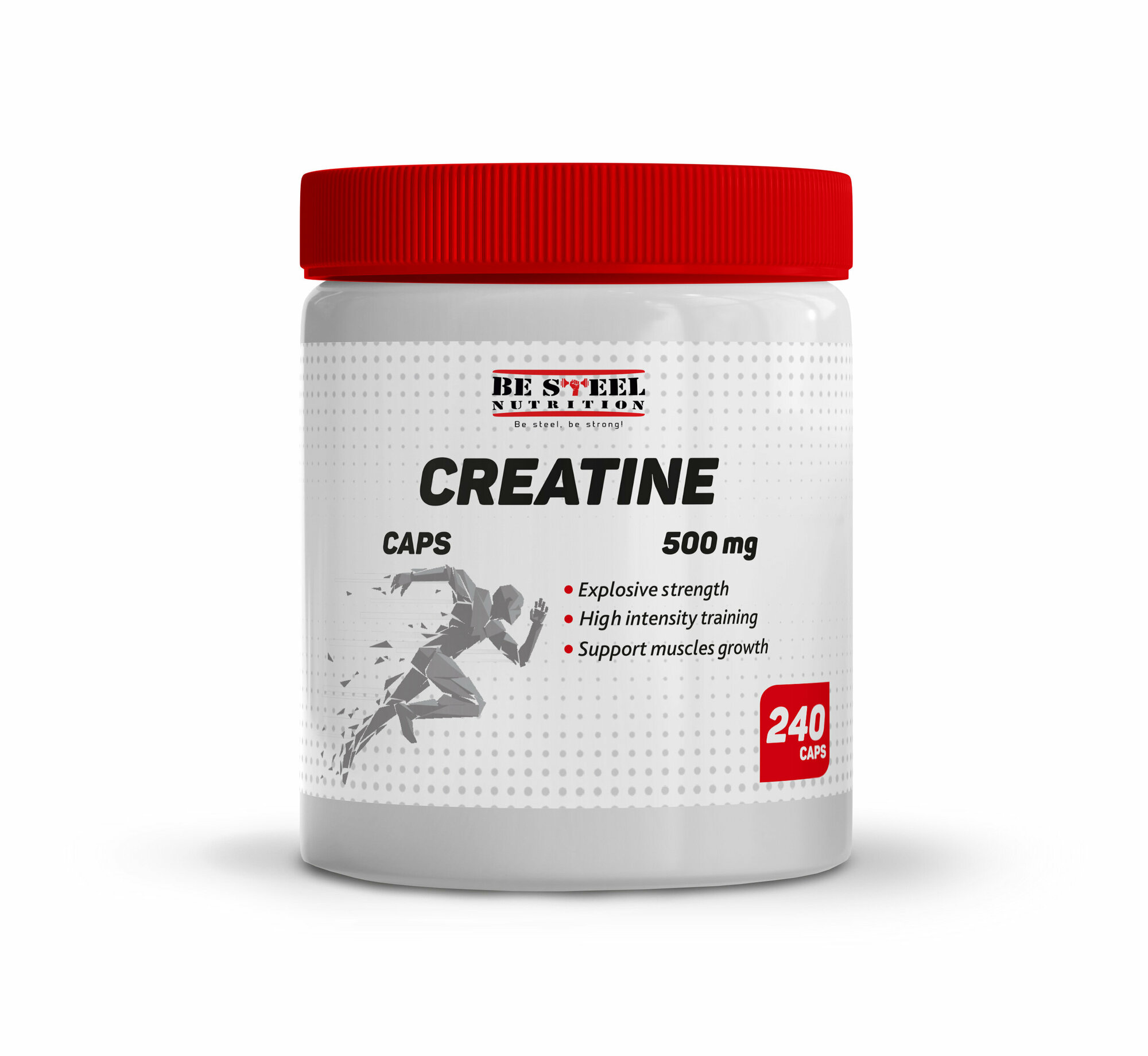 Креатин моногидрат в капсулах Be Steel Nutrition Creatine Caps, 240 капсул