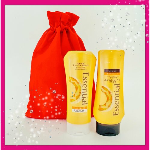 KAO набор Восстанавливающий Шампунь и Кондиционер для сухих и повреждённых волос разглаживающий кутикулу Увлажнение с фруктово-цветочным ароматом Essential Smart Repair 200 мл2 мешочек 1450₽