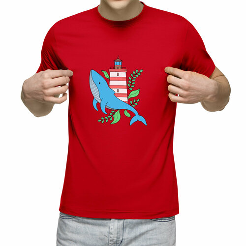 Футболка Us Basic, размер XL, красный мужская футболка кит и маяк s серый меланж