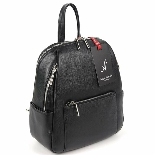 фото Рюкзак sergio valentini sv-sz749/c блек, фактура гладкая, черный