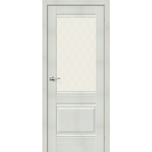 Дверь Прима-3 / Цвет Bianco Veralinga / Стекло White Сrystal / Двери Браво